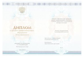 Диплом колледжа 2014 - 2019 в Тольятти